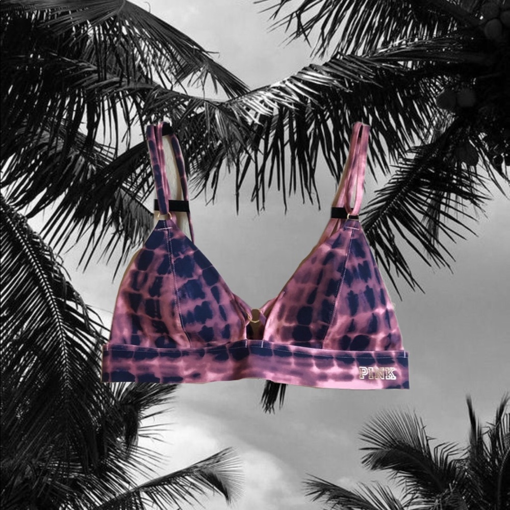 NWOT Pink tie dye print strappy bralette